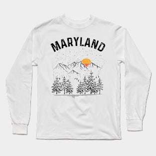 Maryland State Vintage Retro Long Sleeve T-Shirt